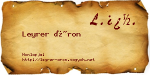 Leyrer Áron névjegykártya
